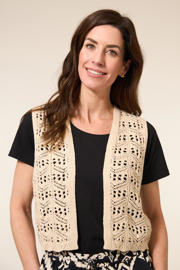thumbnail: Miss Etam gilet zand crochet