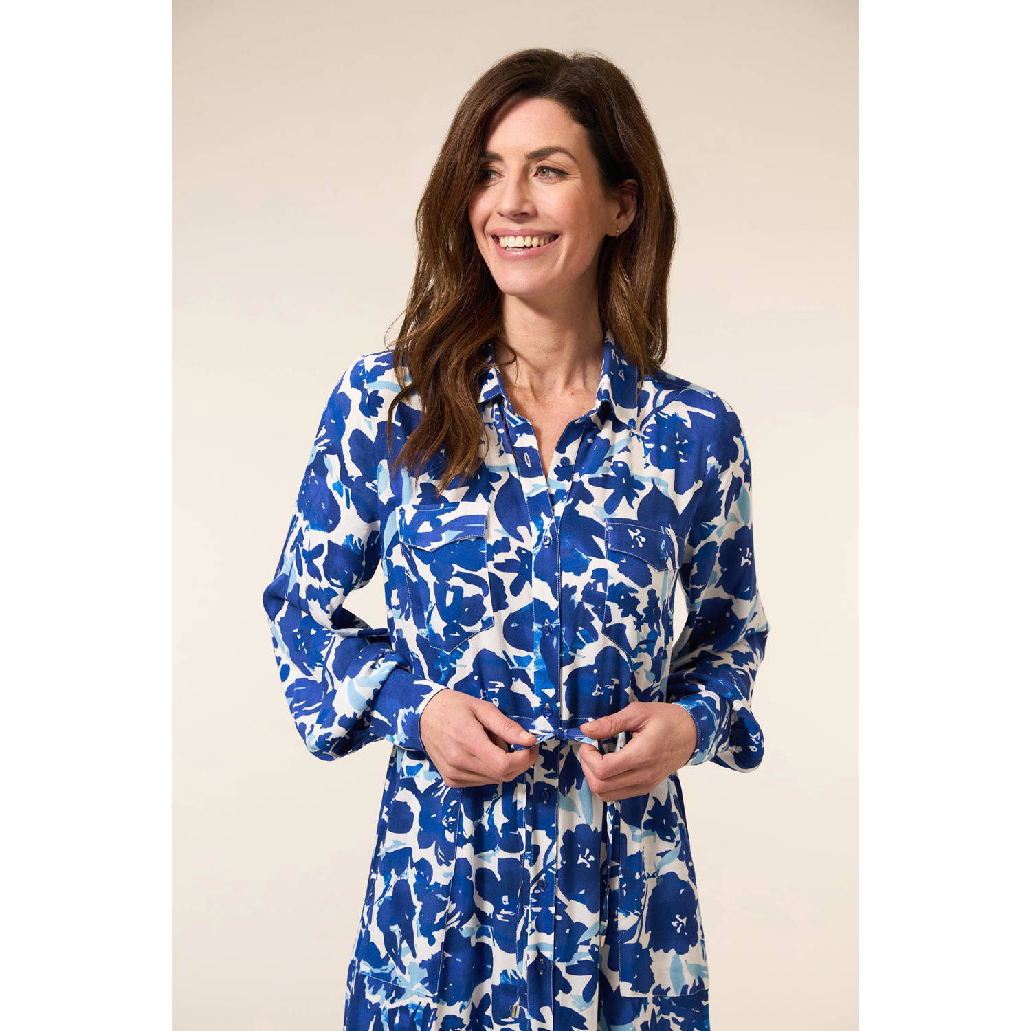 Miss Etam blousejurk blauw