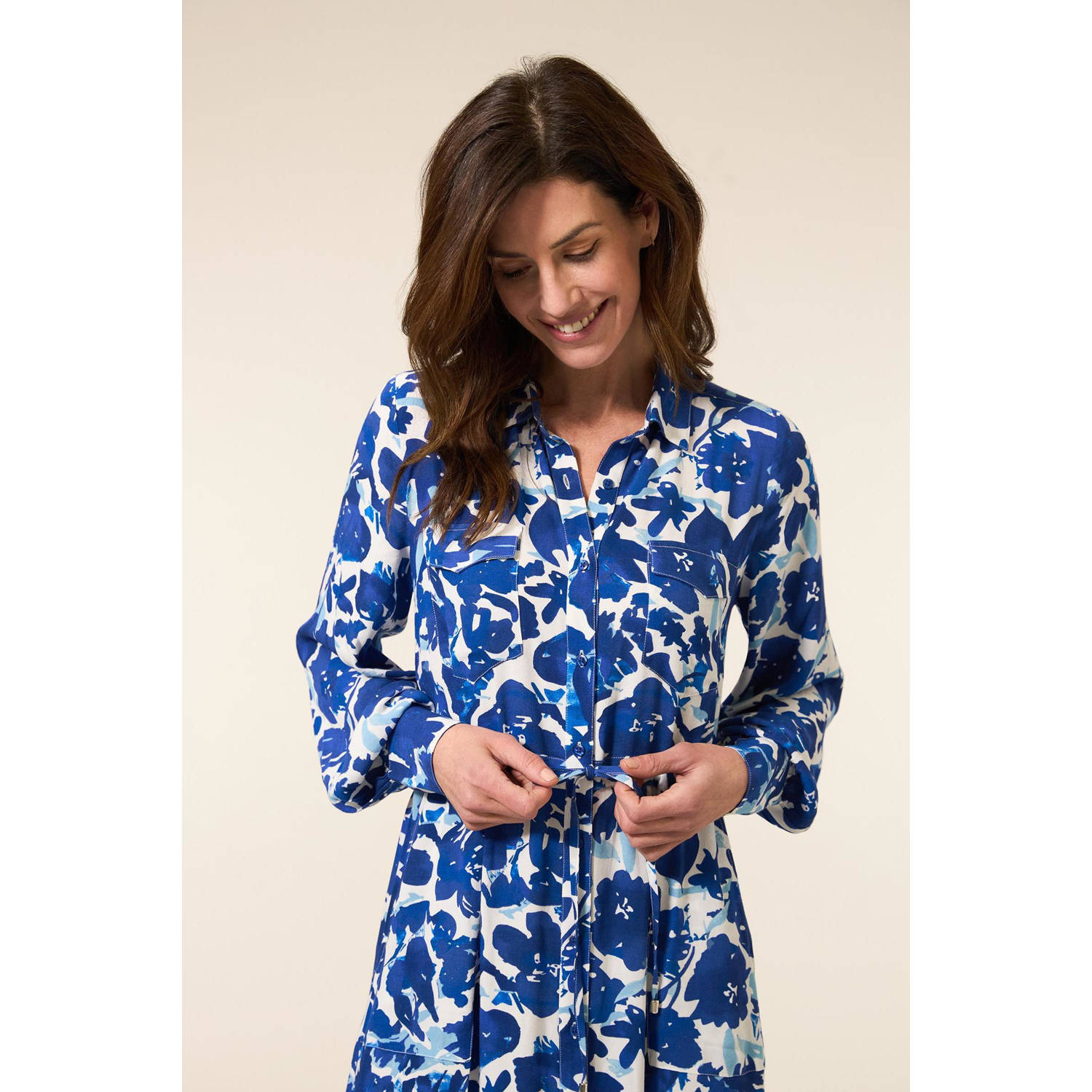 Miss Etam blousejurk blauw