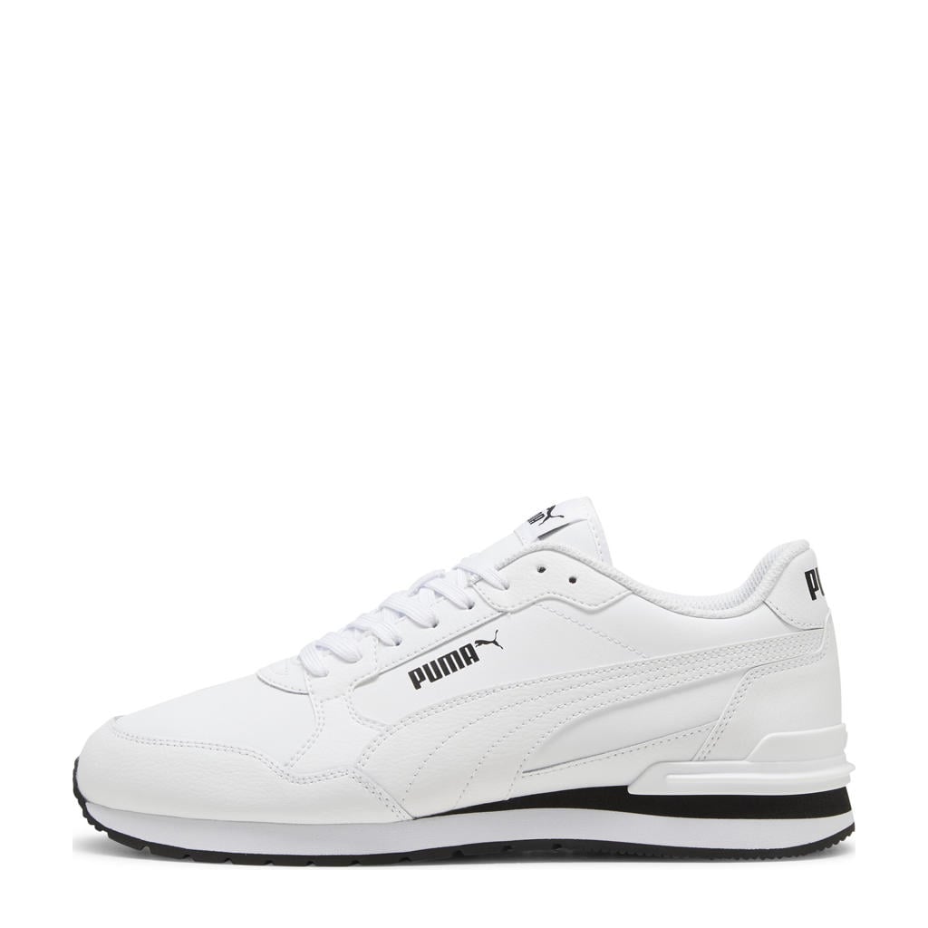 Witte unisex Puma ST Runner V4 L sneakers van leer/voering: mesh/voetbed: eva met veters