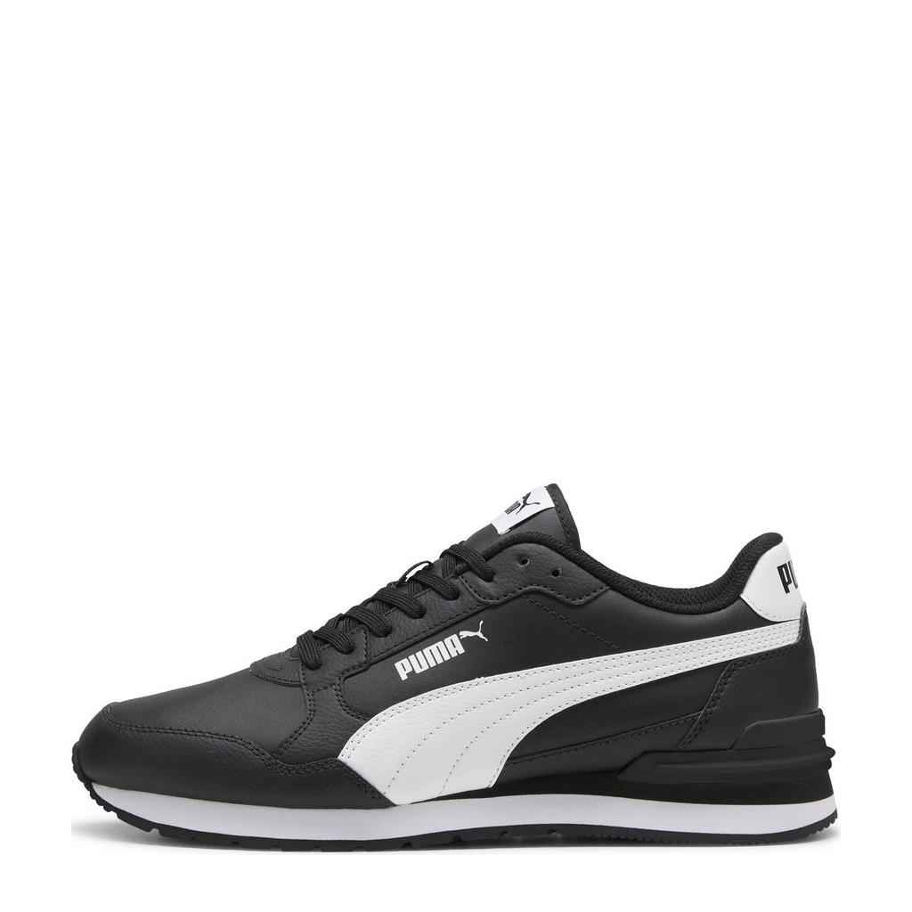 Zwarte unisex Puma ST Runner V4 L sneakers van leer/voering: mesh/voetbed: eva met veters