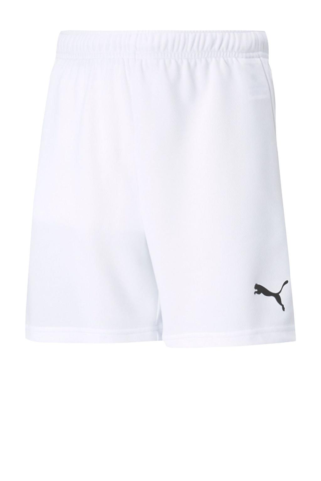 Witte jongens en meisjes Puma Junior sportshort teamRISE van polyester met regular fit, regular waist en effen