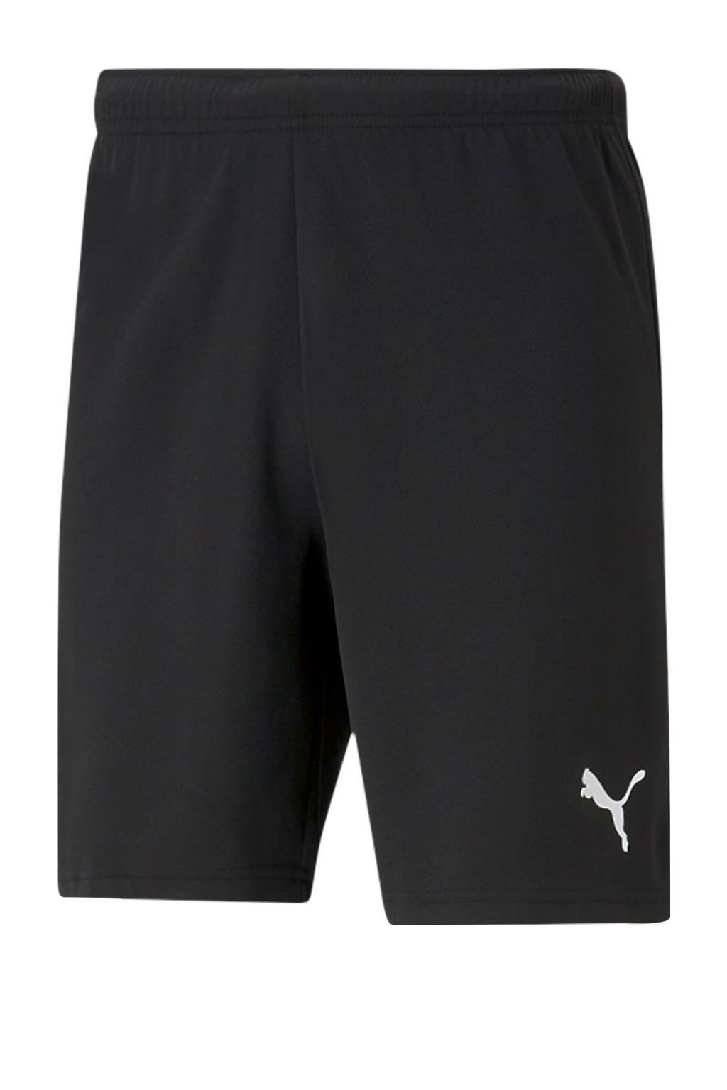 Zwarte heren Puma sportshort teamRISE van polyester met effen