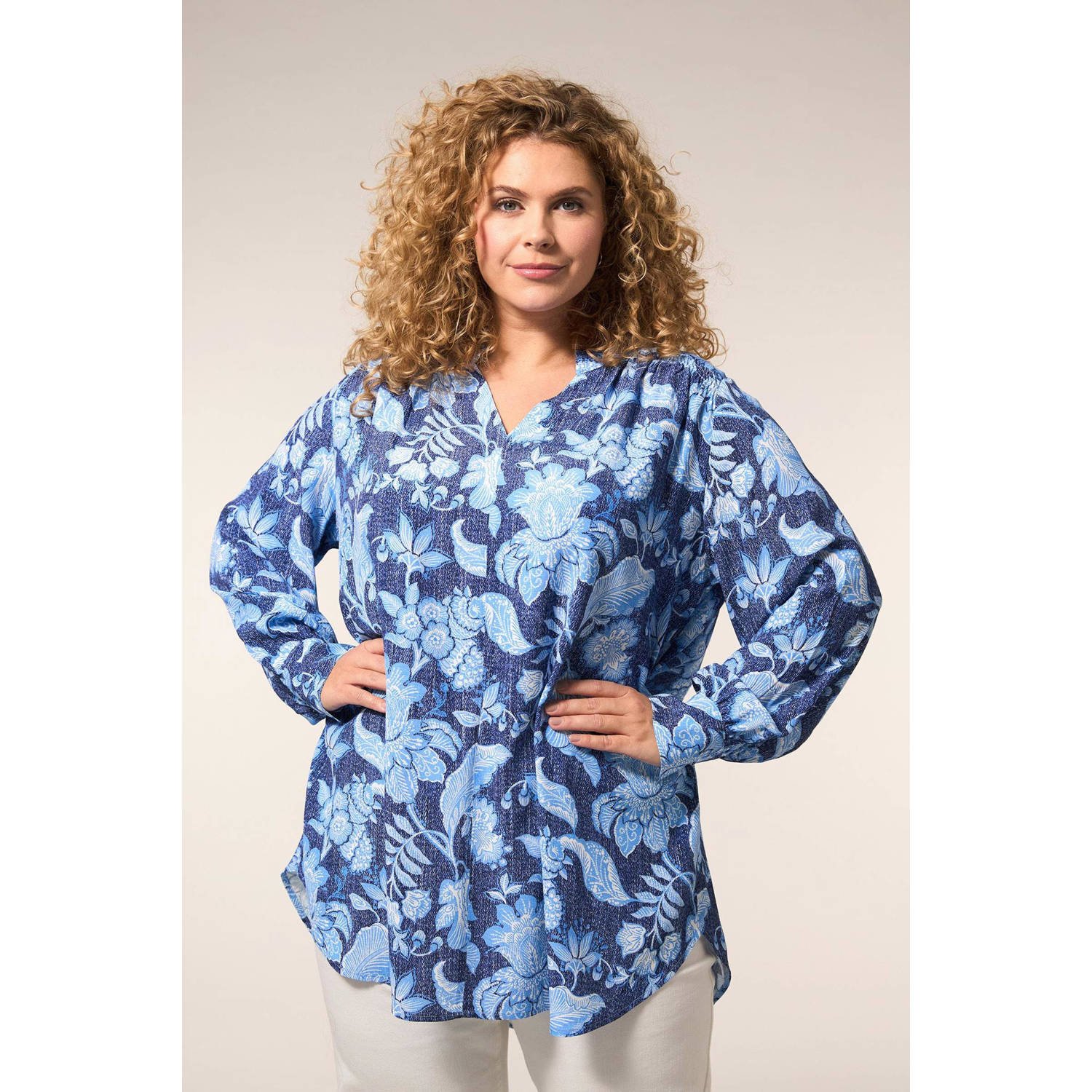 Miss Etam Plus tuniek blauw
