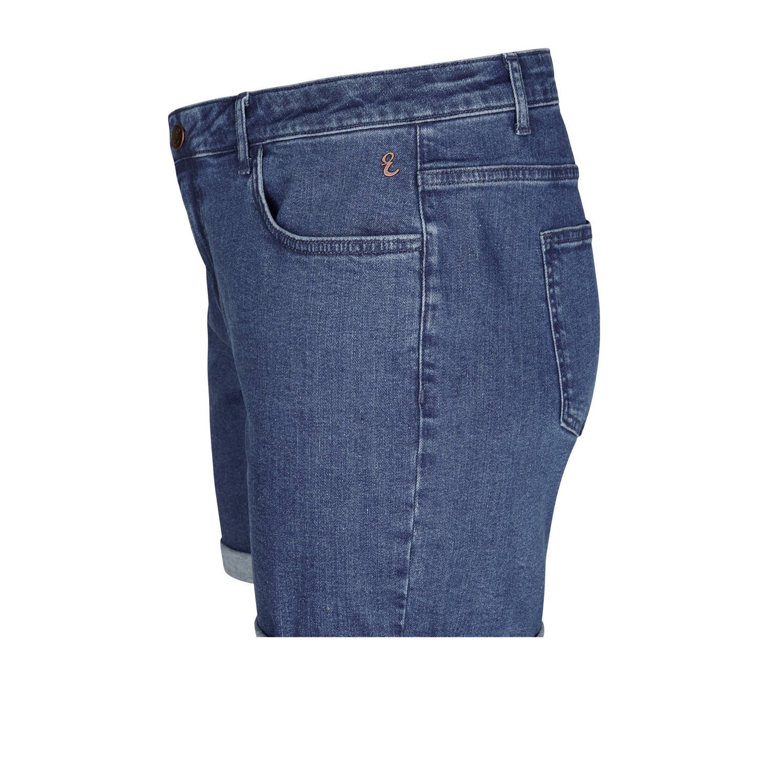 Miss Etam Plus denim slim regular waist short medium blue denim