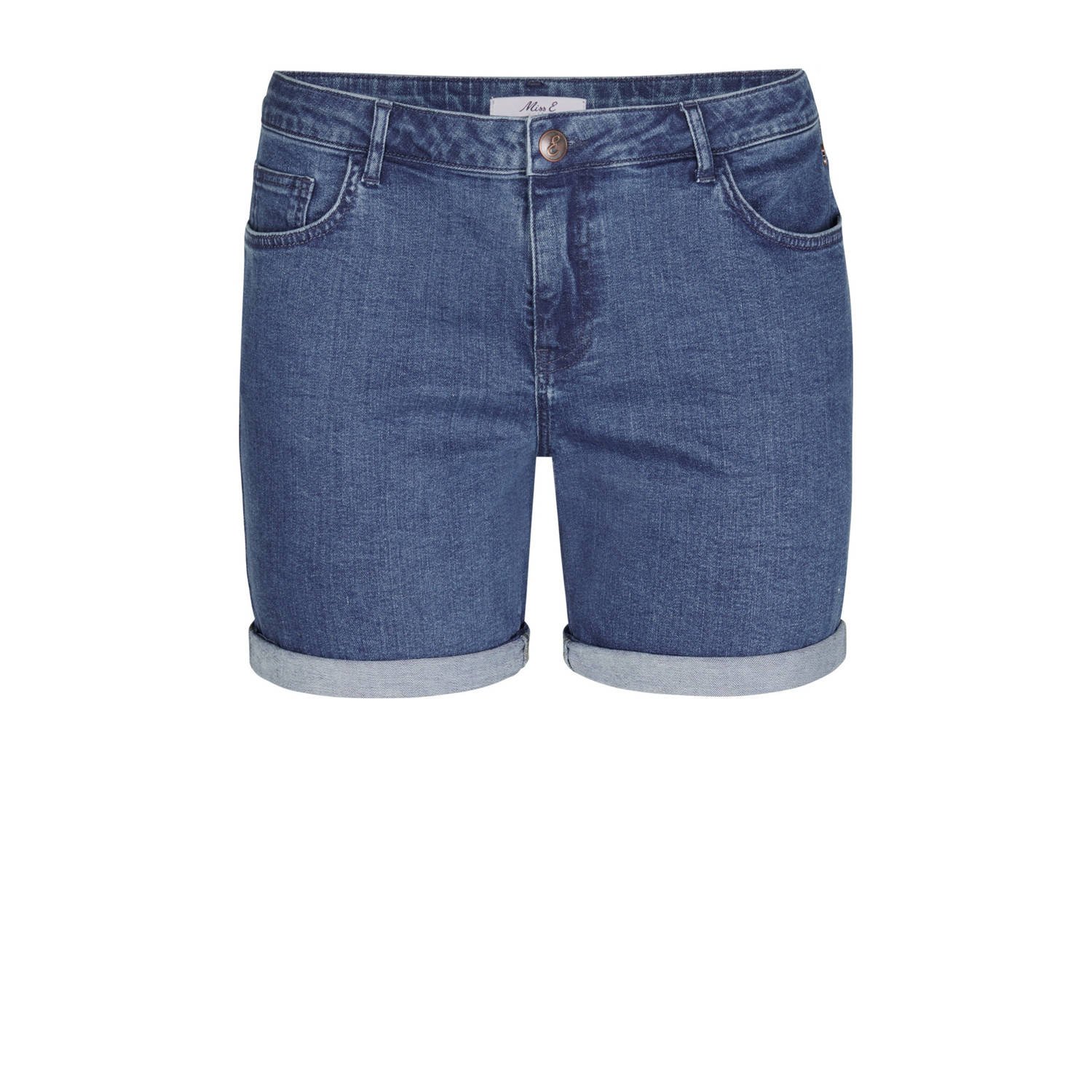 Miss Etam Plus denim slim regular waist short medium blue denim