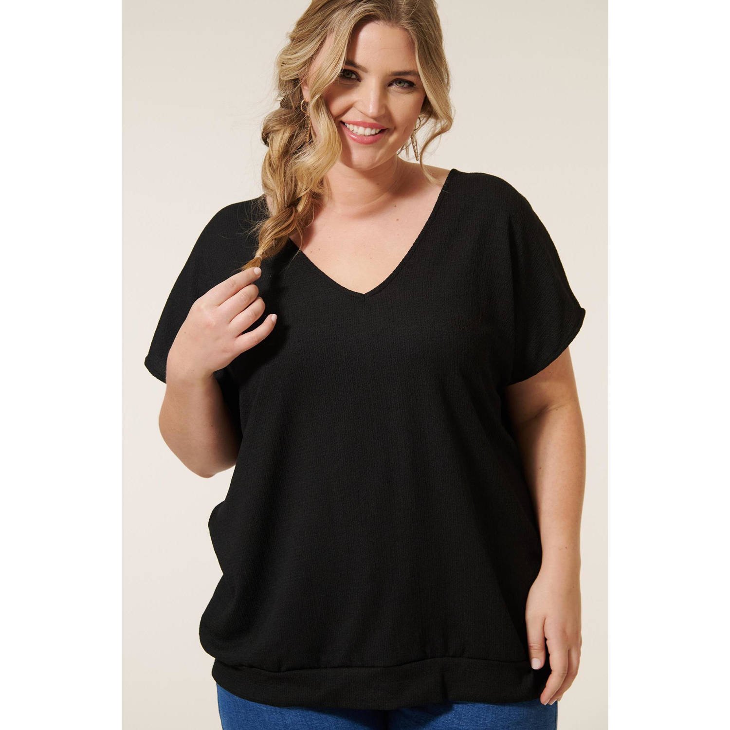 Miss Etam Plus top zwart