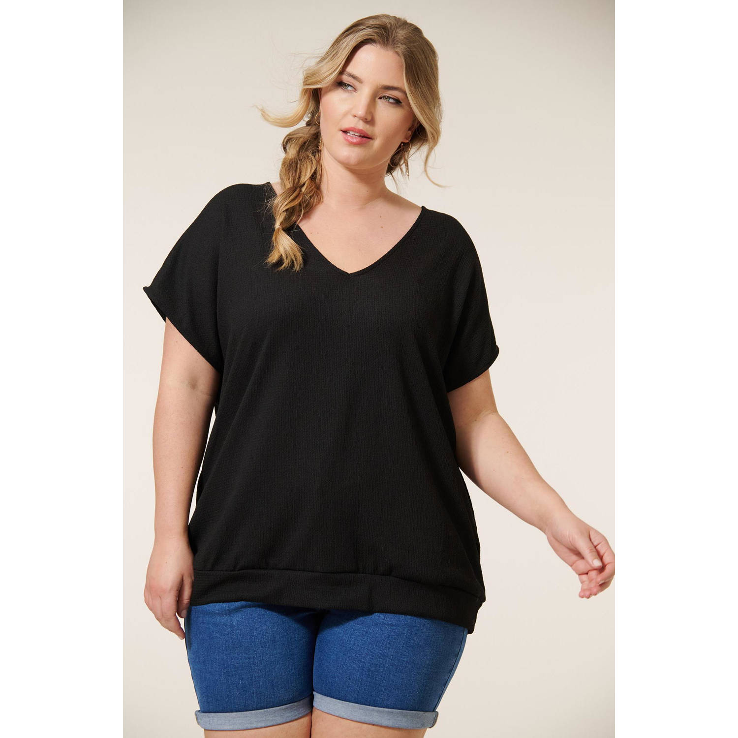 Miss Etam Plus top zwart