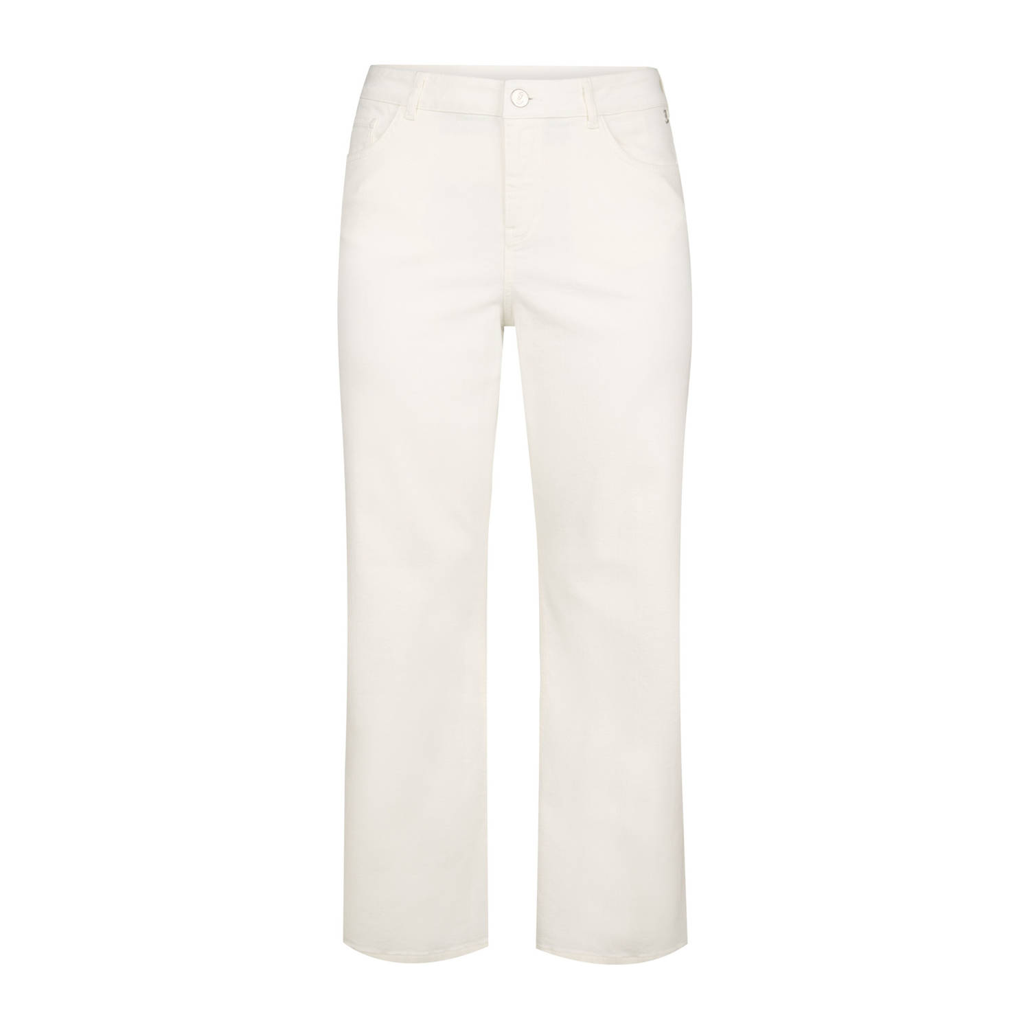 Miss Etam Plus high waist wide leg jeans ecru