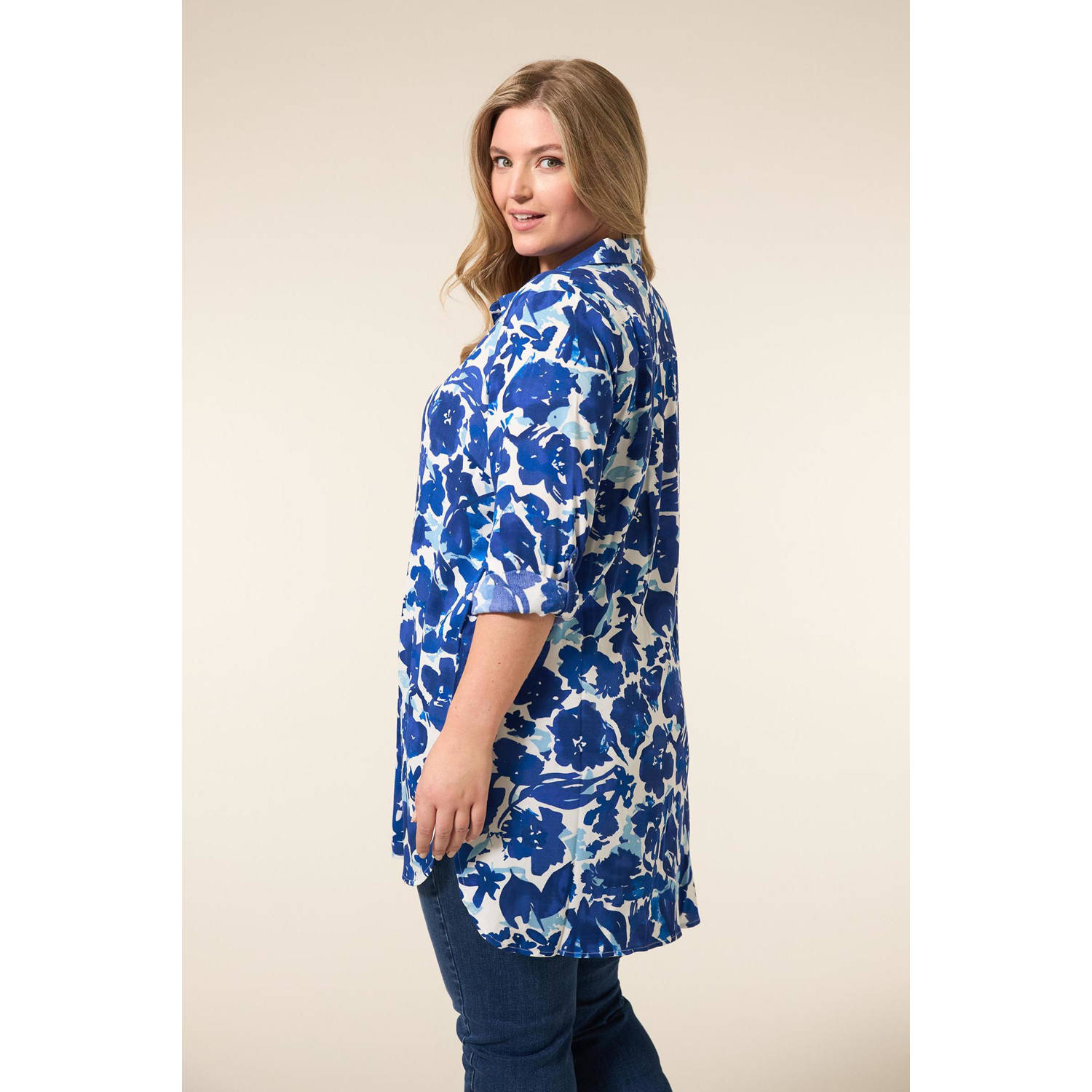 Miss Etam Plus tuniek blauw