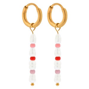 gold plated oorbellen Summer Pearl Hoops