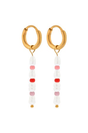 gold plated oorbellen Summer Pearl Hoops