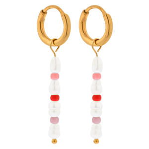 gold plated oorbellen Summer Pearl Hoops