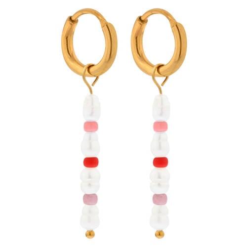 Label Kiki gold plated oorbellen Summer Pearl Hoops afbeelding