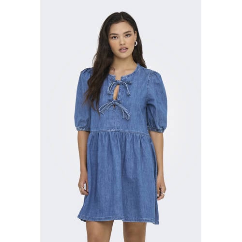ONLY denim jurk gebreid medium blue denim afbeelding