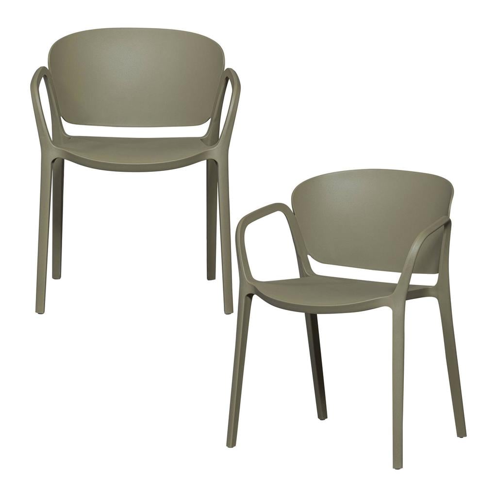 WOOOD Bent Tuinstoelen - Kunststof - Paars/Bruin - Set van 2