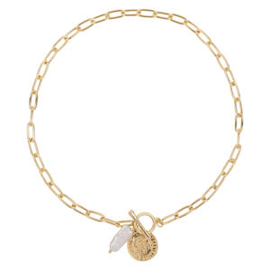 ketting Coin Pearl goudkleurig