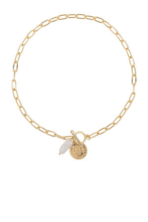 ketting Coin Pearl goudkleurig