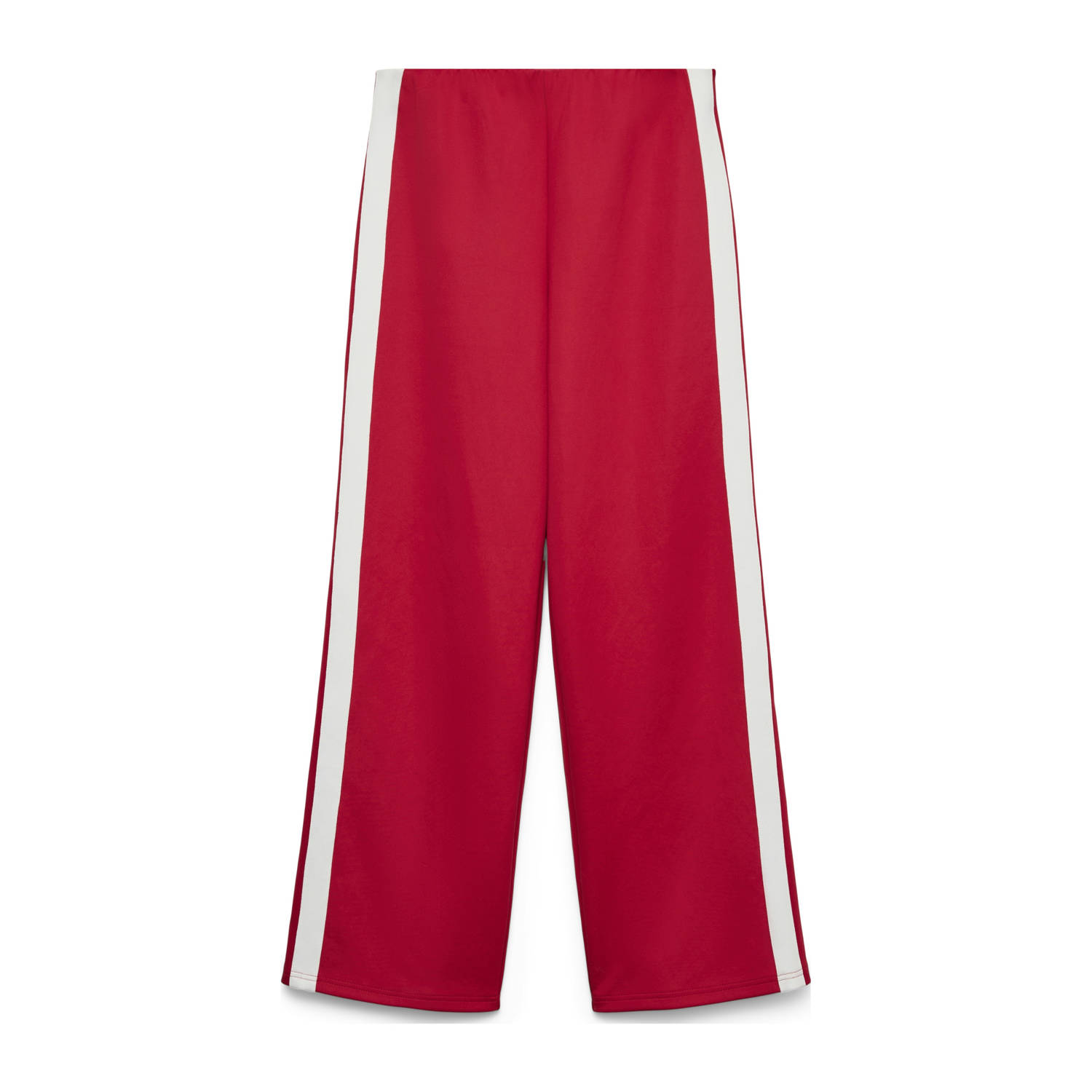 VERO MODA wide leg regular waist casual broek donkerrood