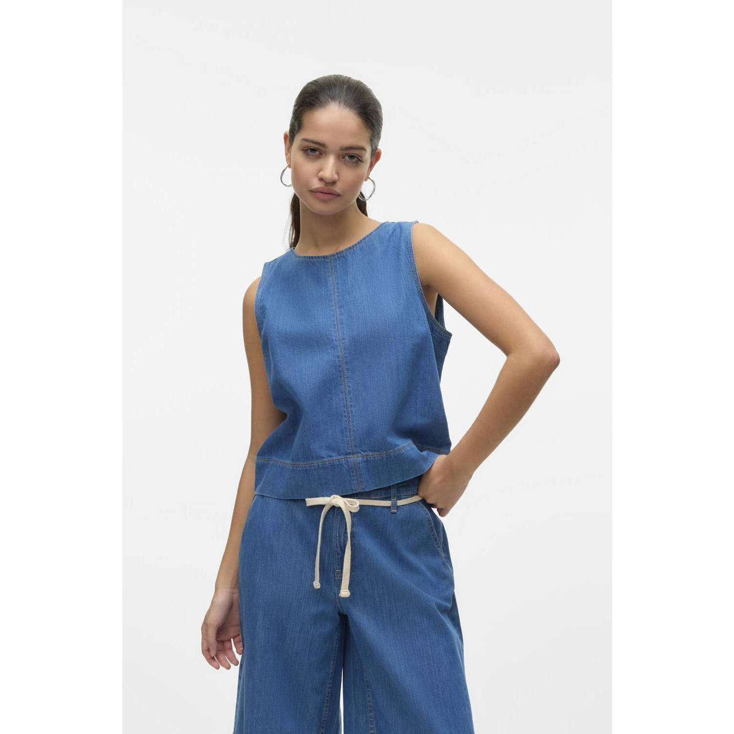 VERO MODA denim top medium blue denim