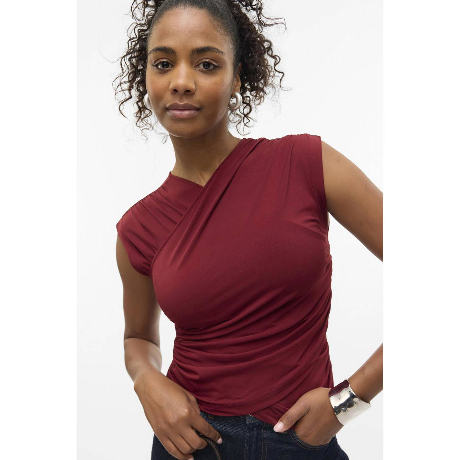 VERO MODA top donkerrood