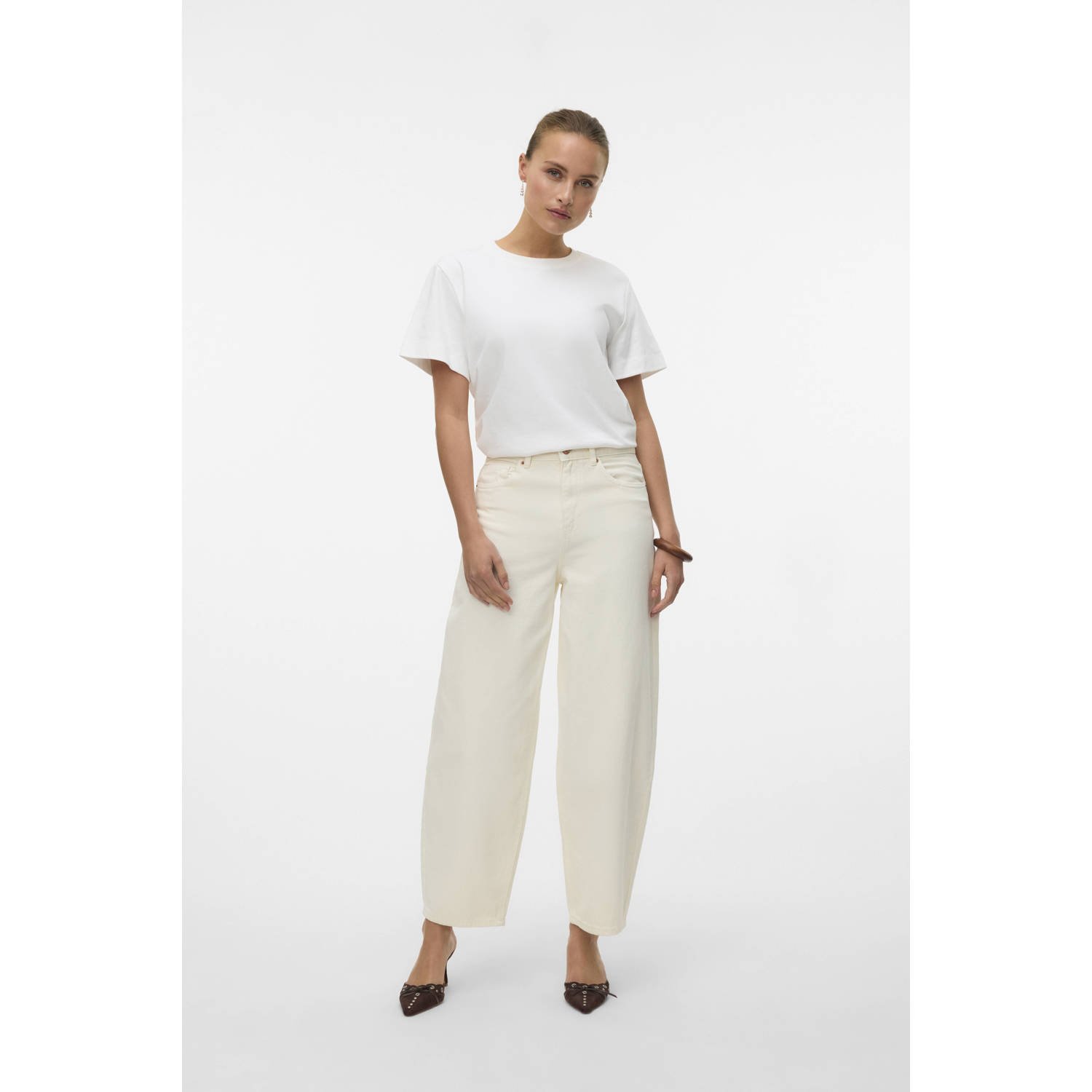 VERO MODA high waist ecru