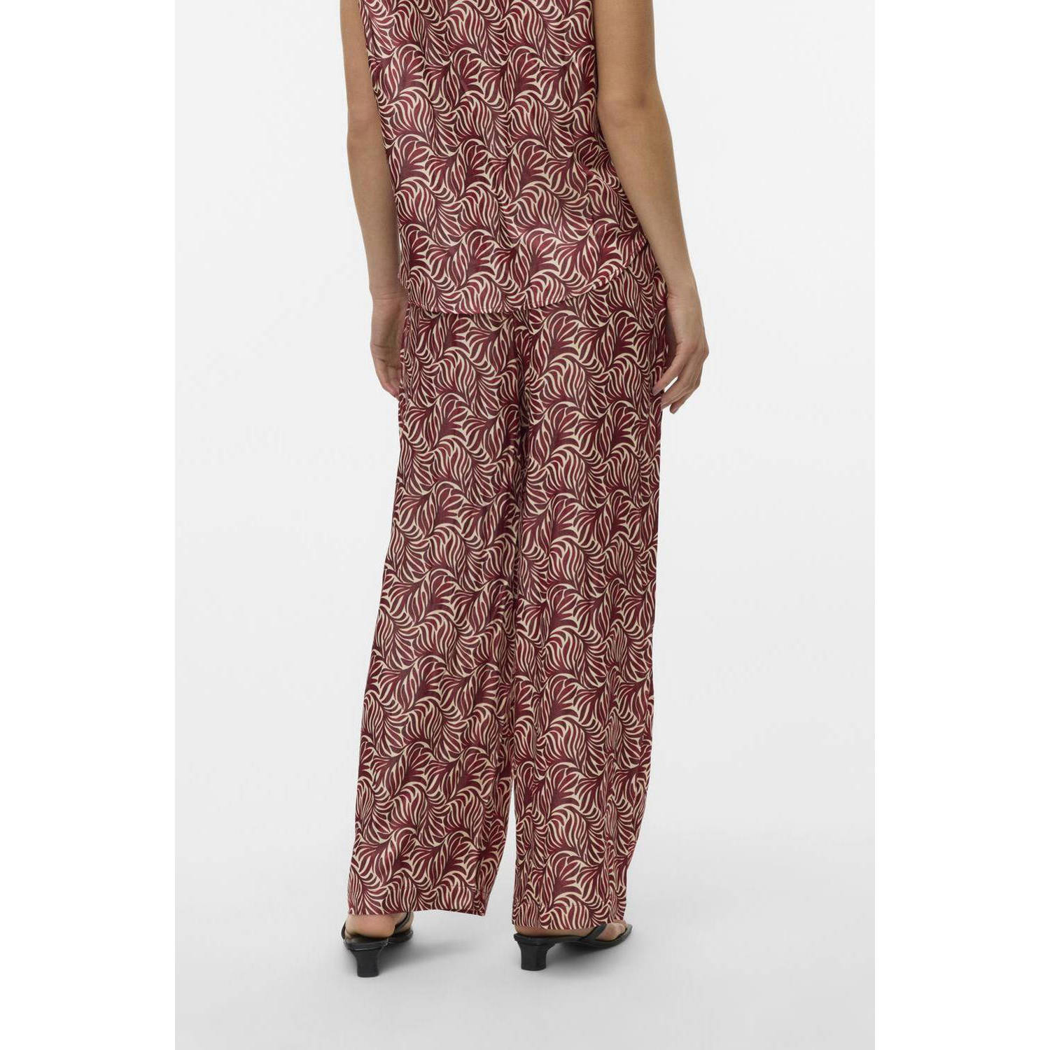 VERO MODA high waist casual broek rood