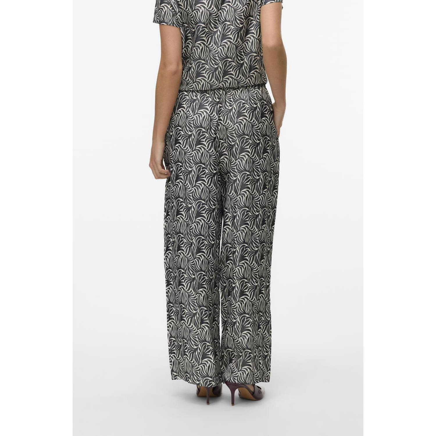 VERO MODA high waist casual broek zwart