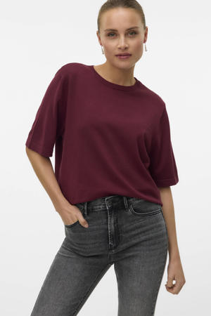pullover donkerrood gebreid