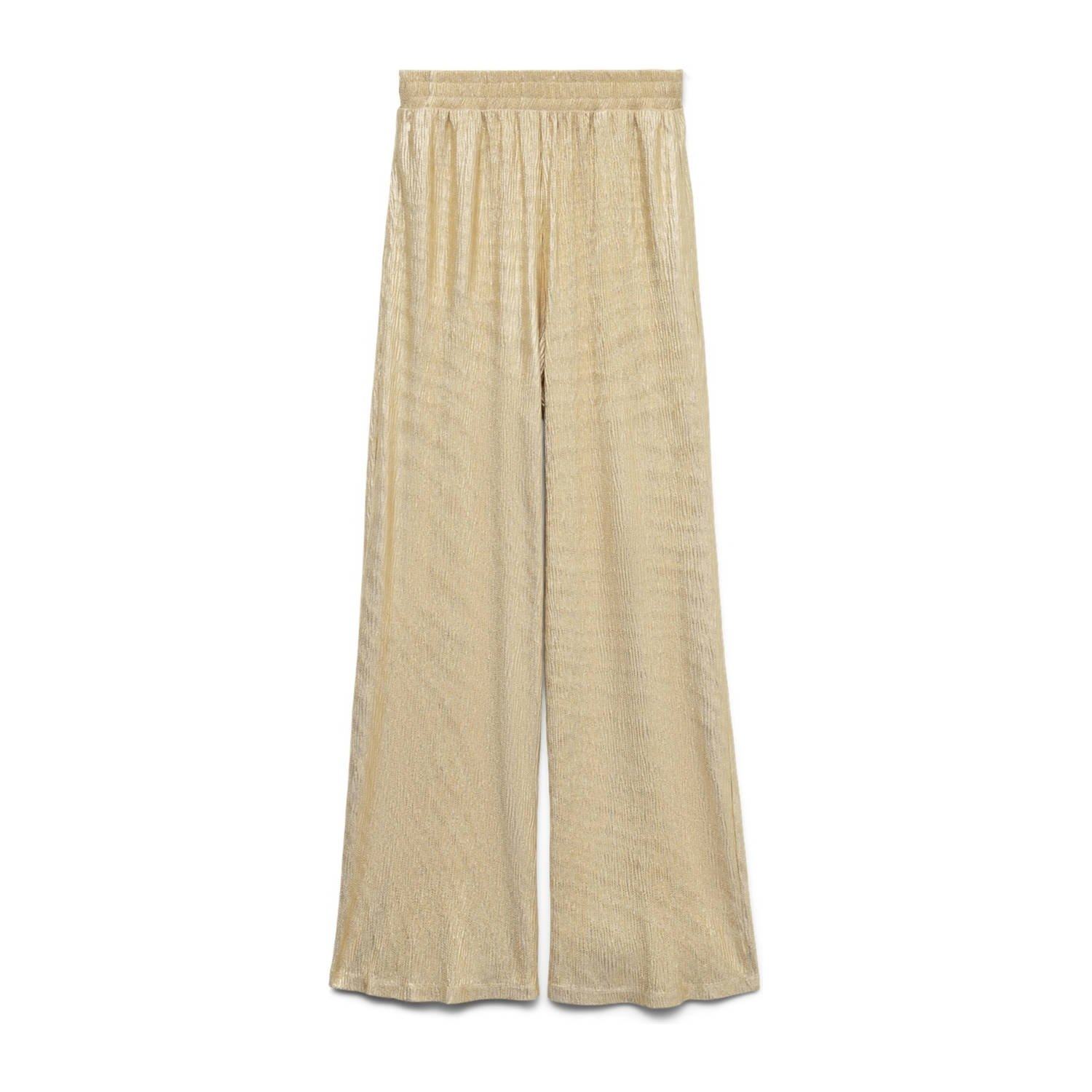 VERO MODA wide leg regular waist casual broek goud