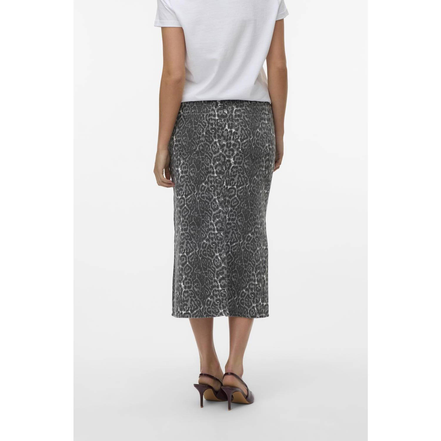 VERO MODA midi rok grijs