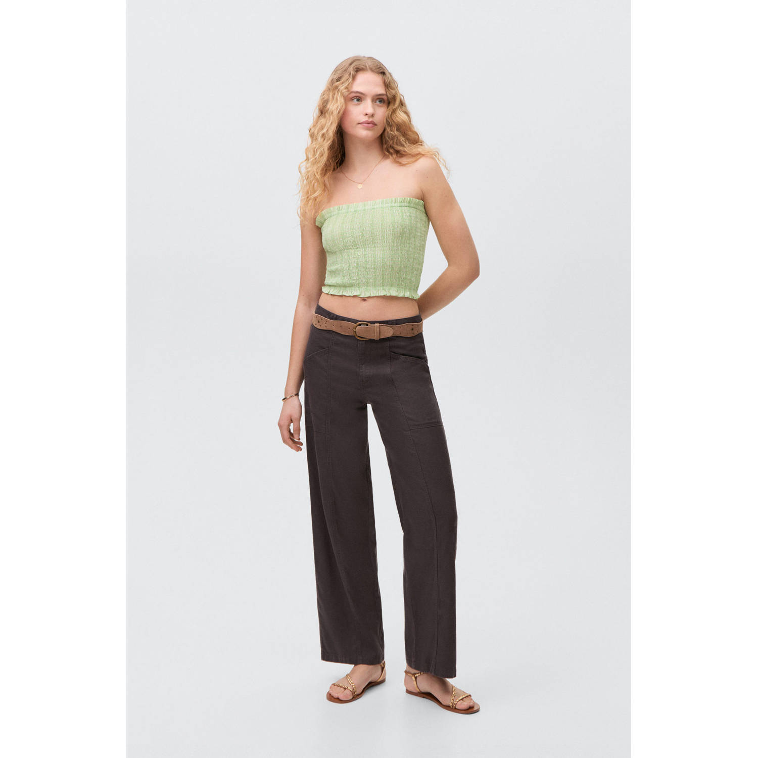MANGO TEEN cropped top geel