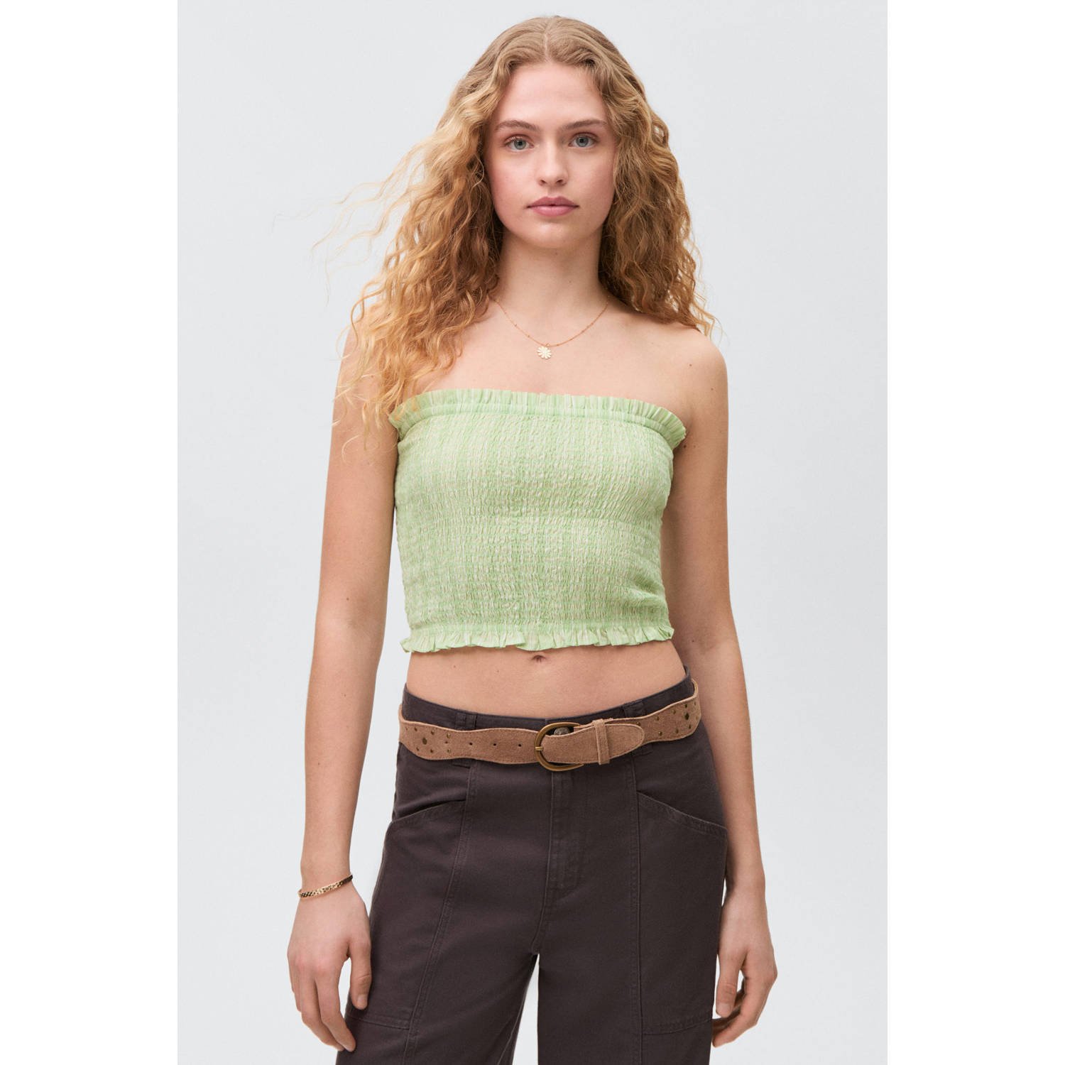 MANGO TEEN cropped top geel