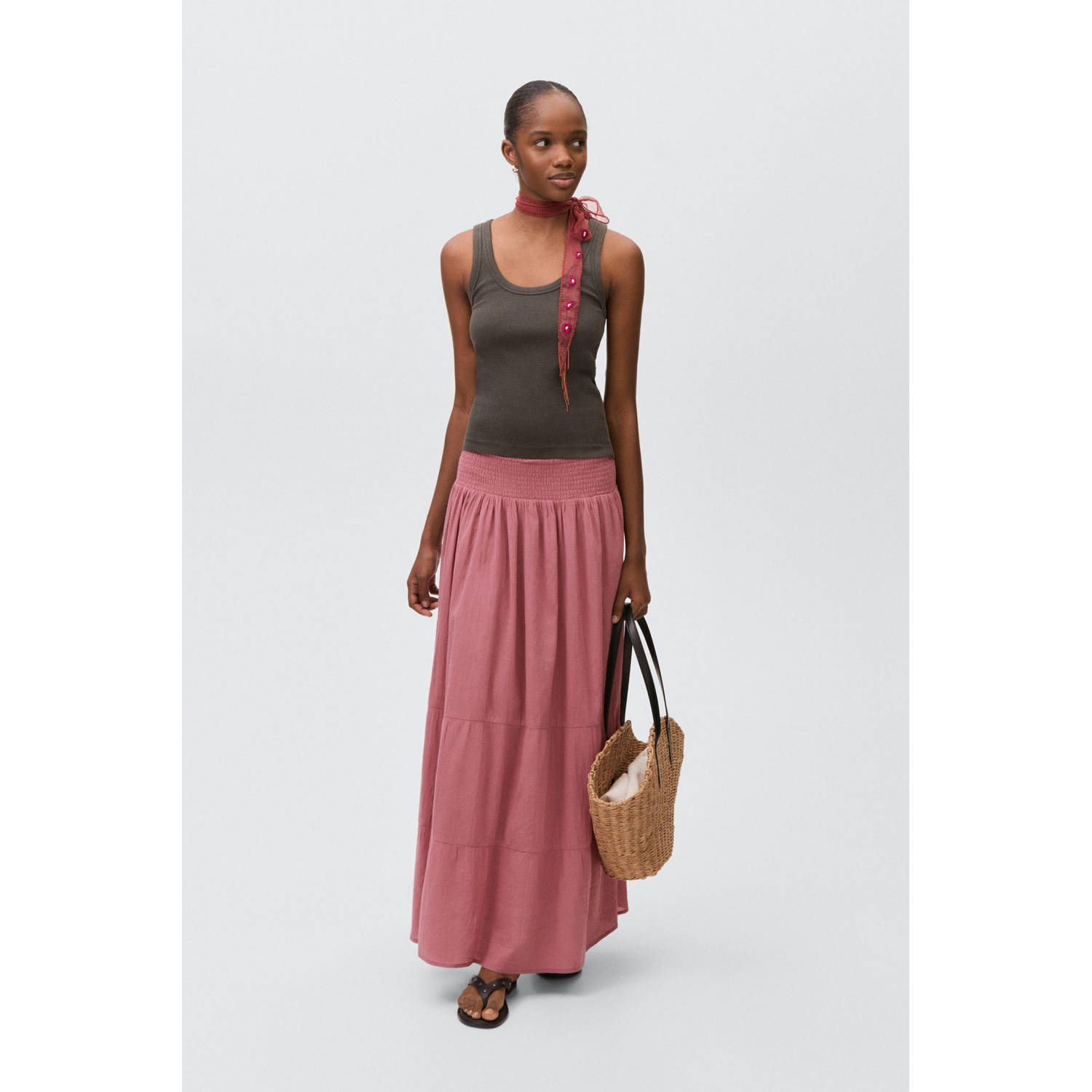 MANGO TEEN maxi rok oudroze