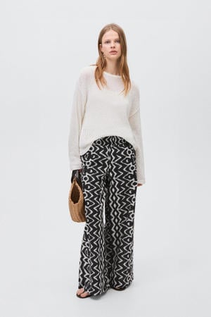 wide leg casual broek zwart