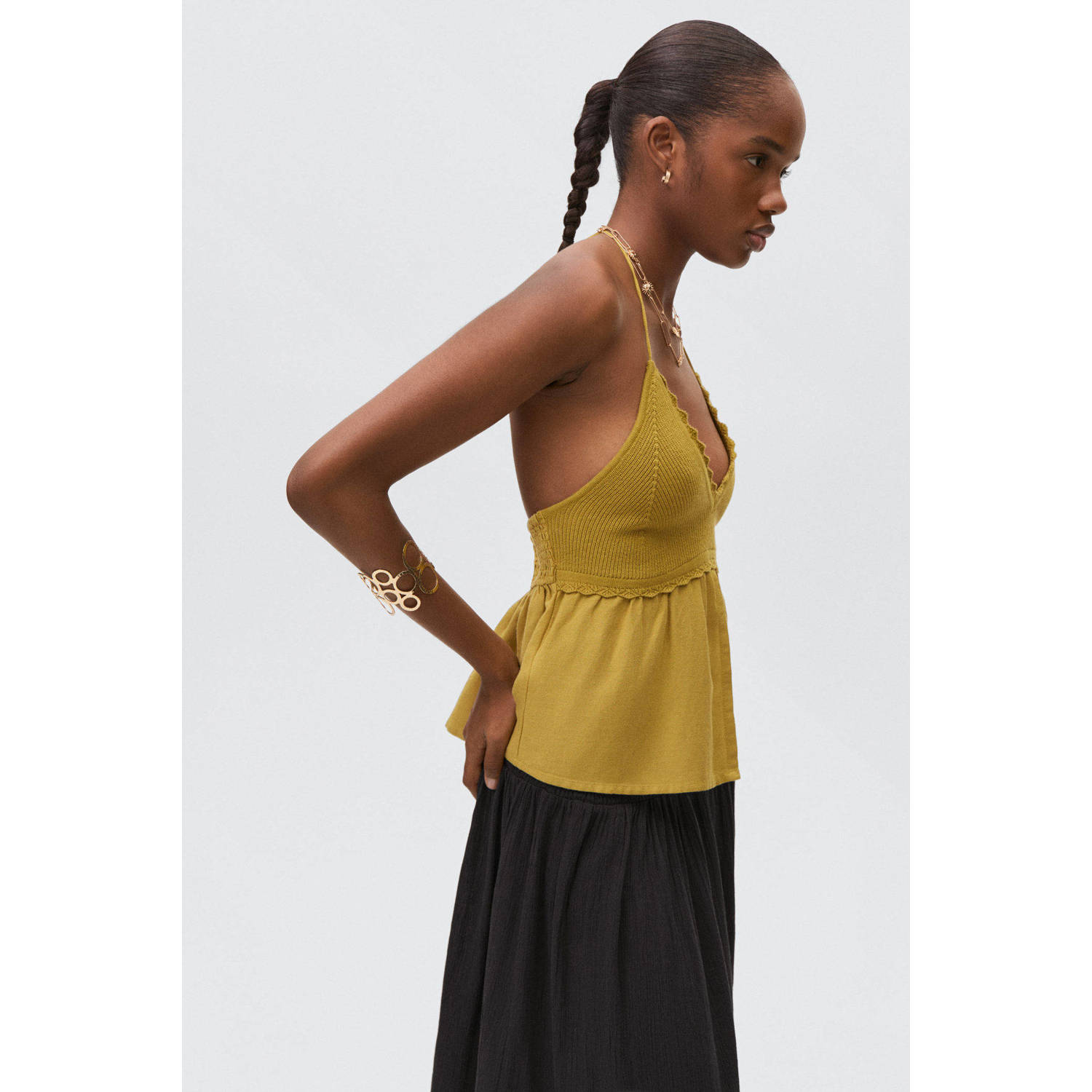 MANGO TEEN maxi rok zwart