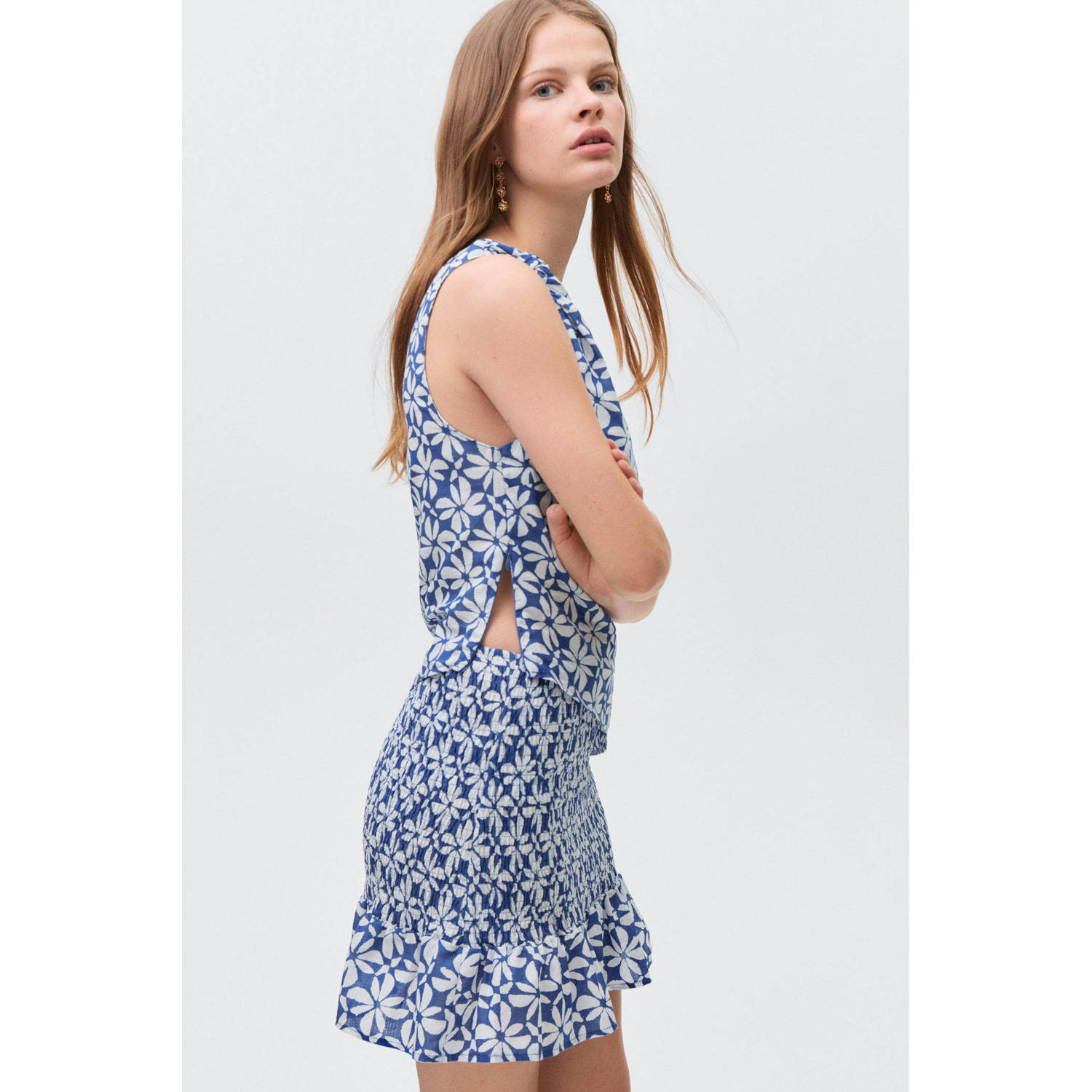 MANGO TEEN korte rok blauw