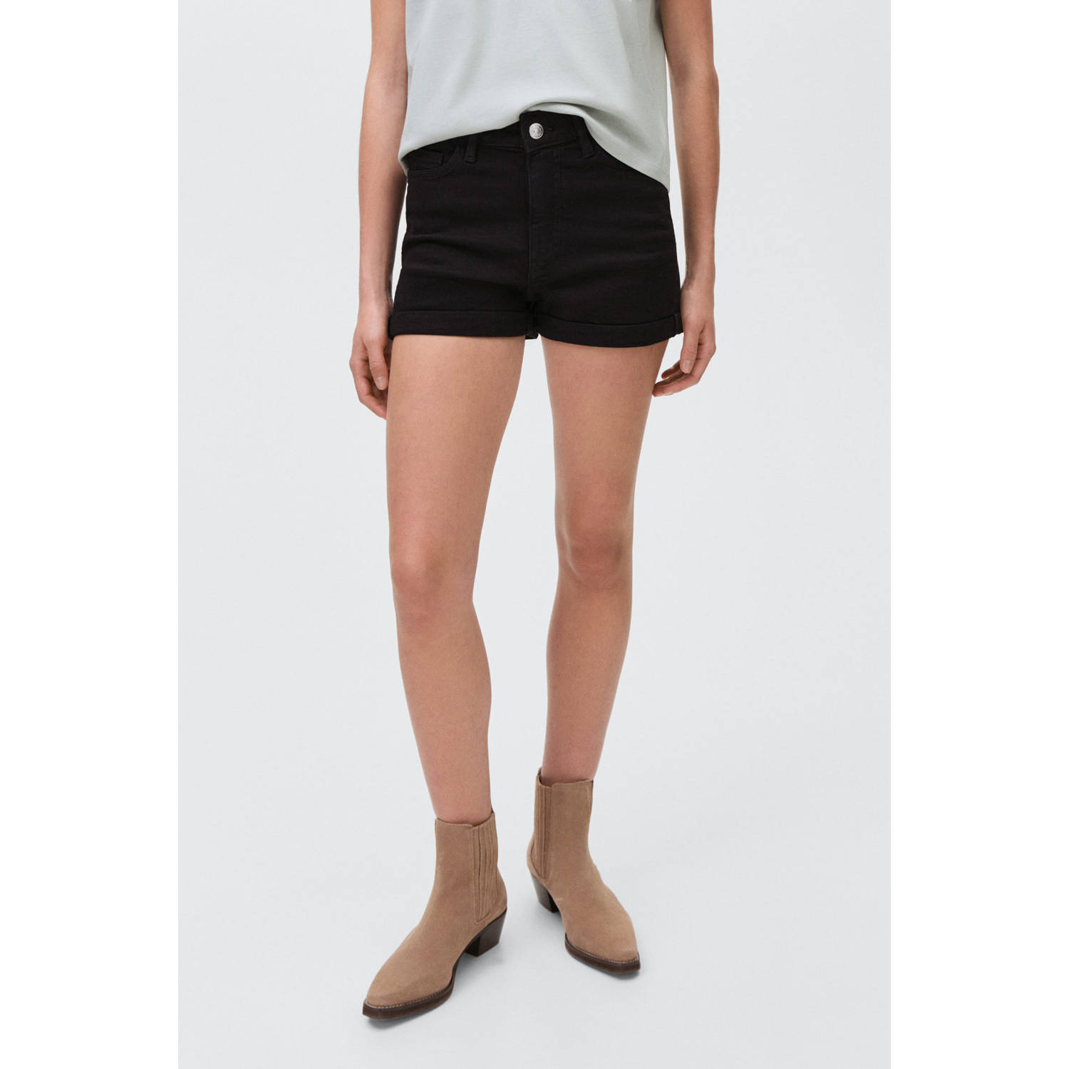 MANGO TEEN denim short black denim