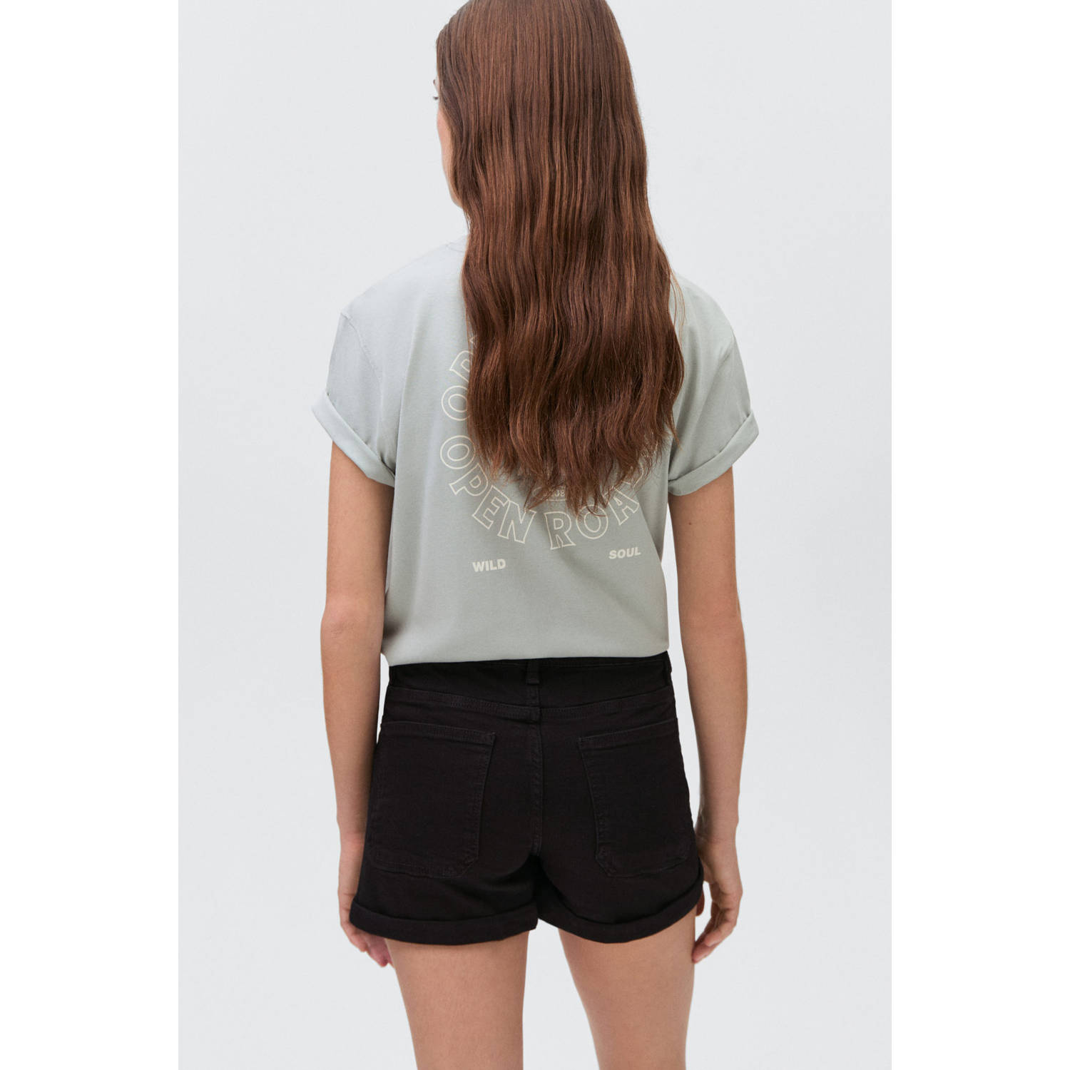 MANGO TEEN denim short black denim