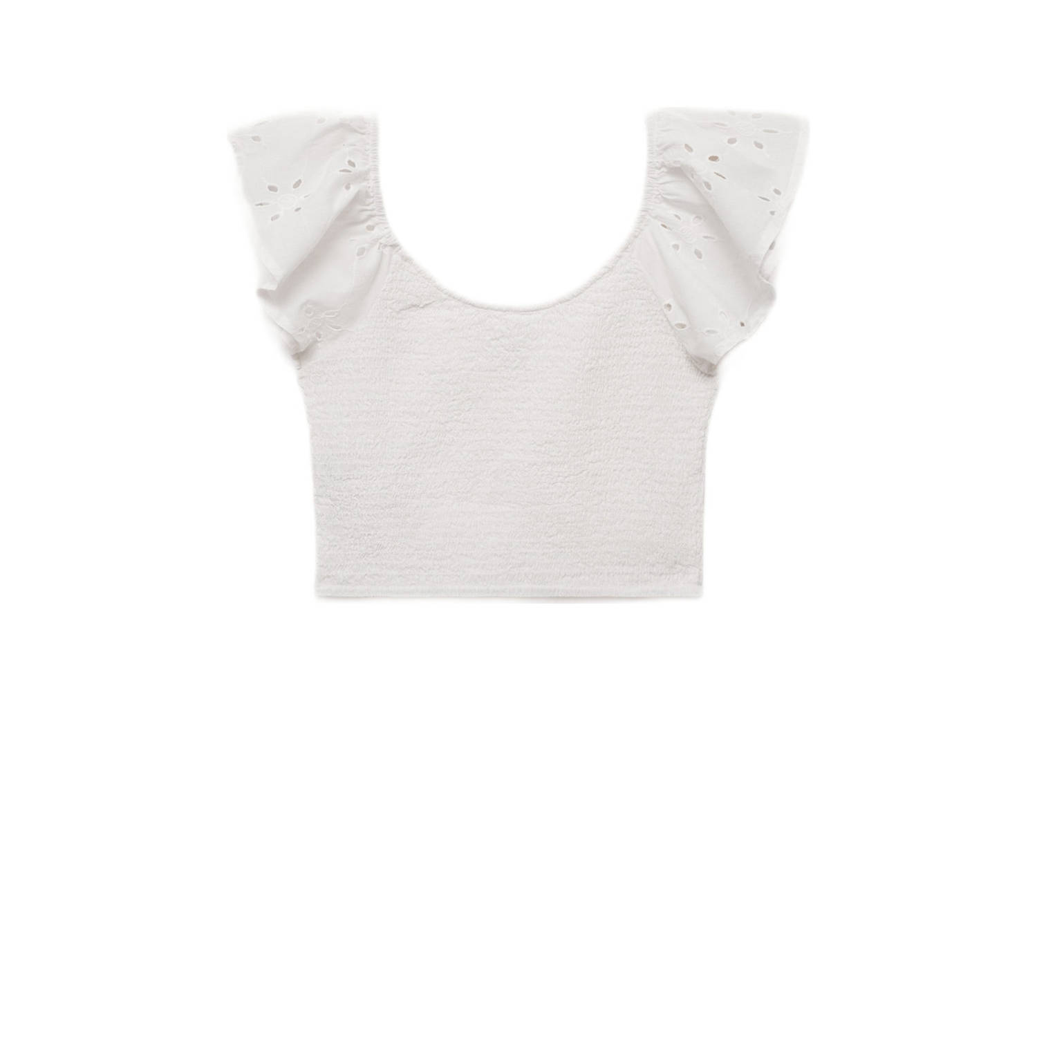 MANGO TEEN cropped top wit broderie