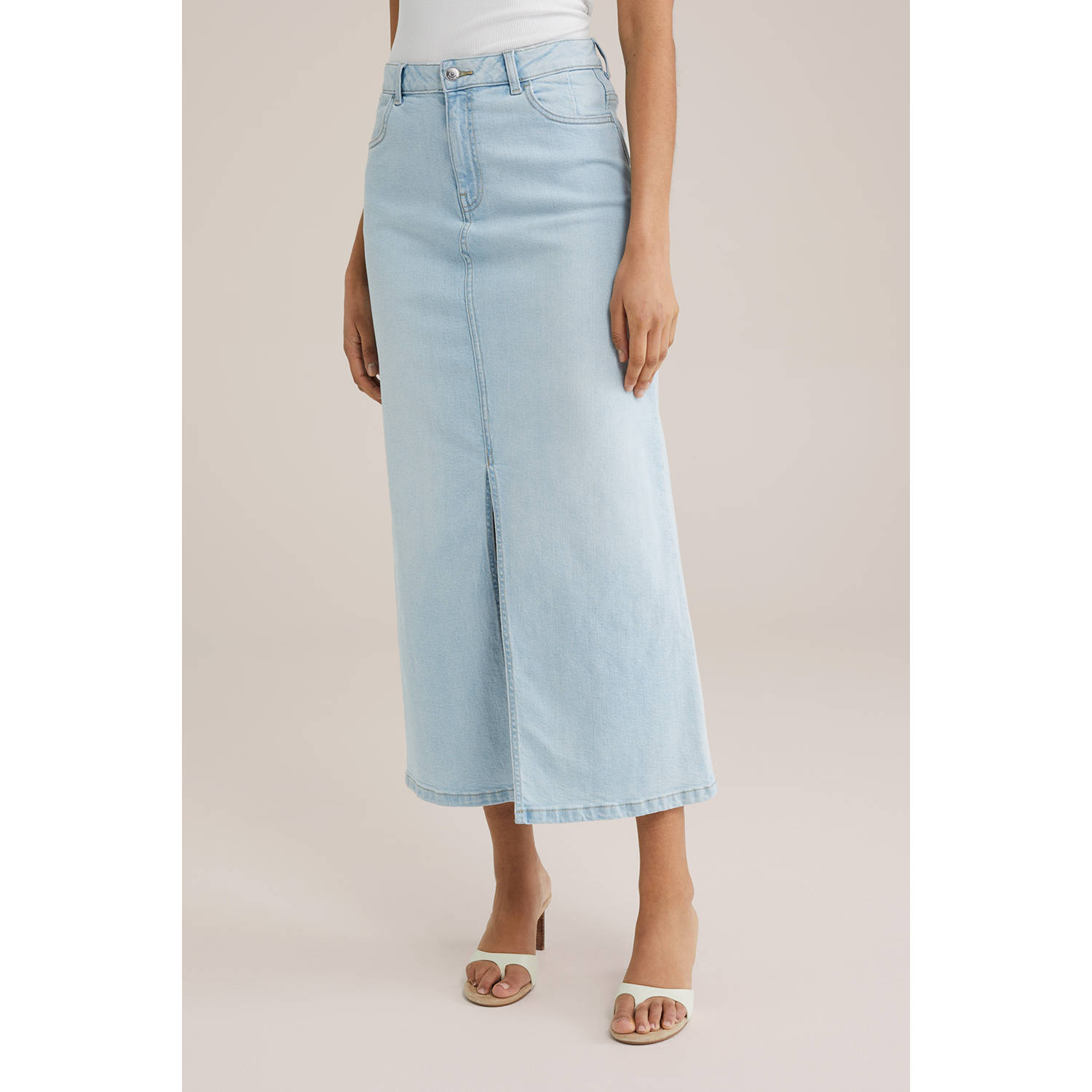 WE Fashion Blue Ridge denim spijkerrok light blue denim