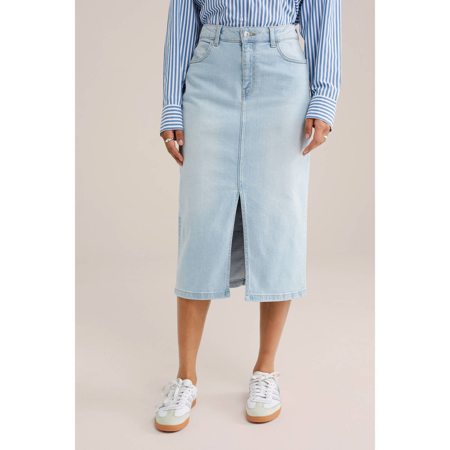 WE Fashion Blue Ridge denim spijkerrok light blue denim
