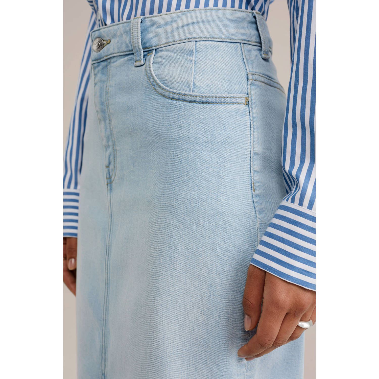 WE Fashion Blue Ridge denim spijkerrok light blue denim