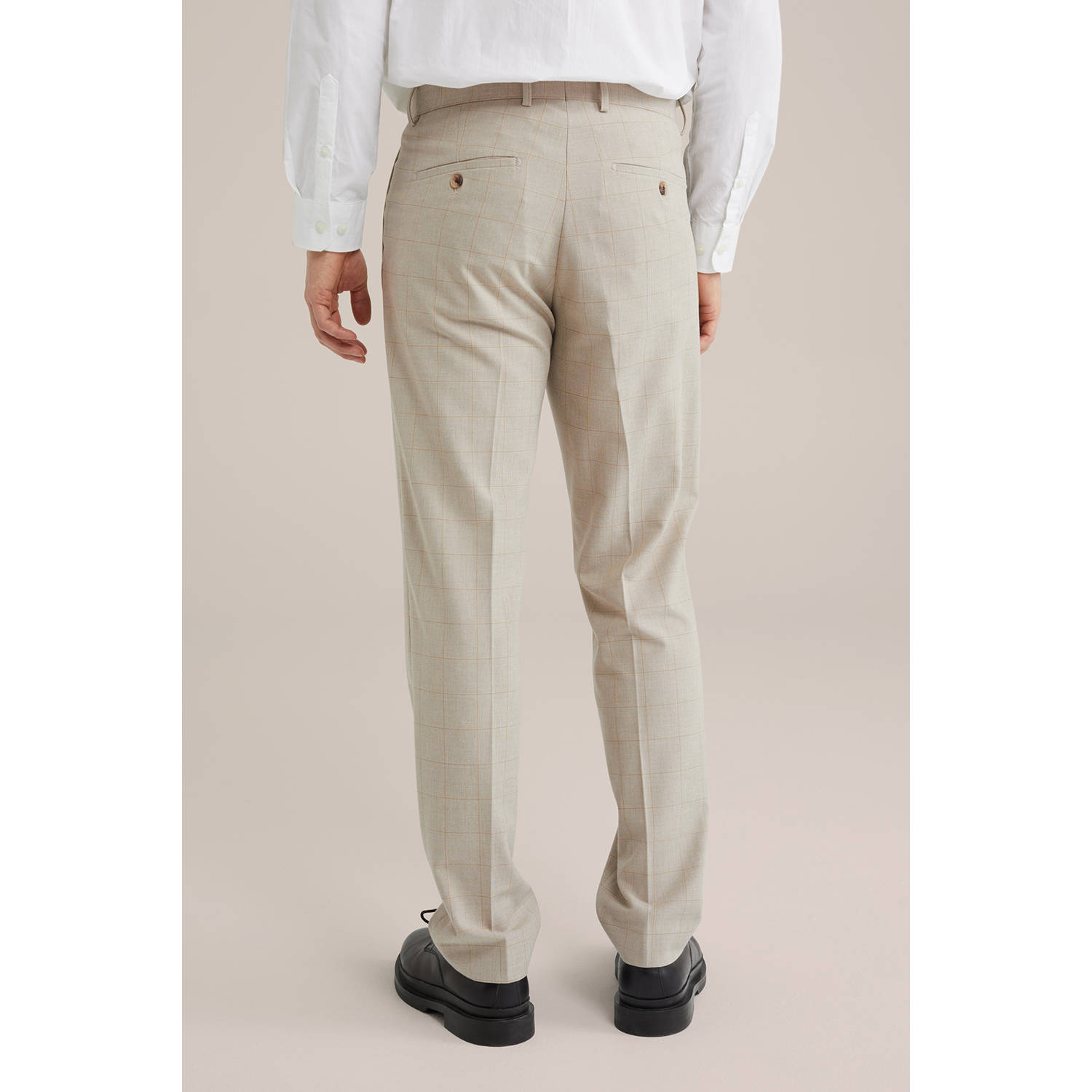 WE Fashion slim pantalon beige