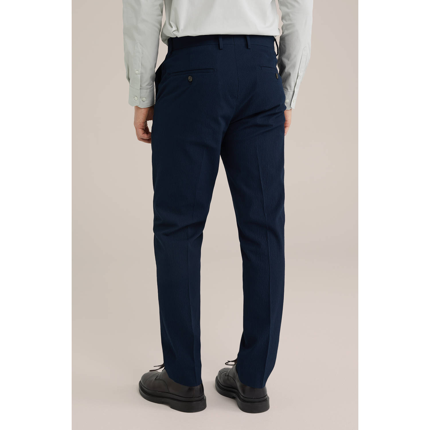 WE Fashion slim pantalon donkerblauw