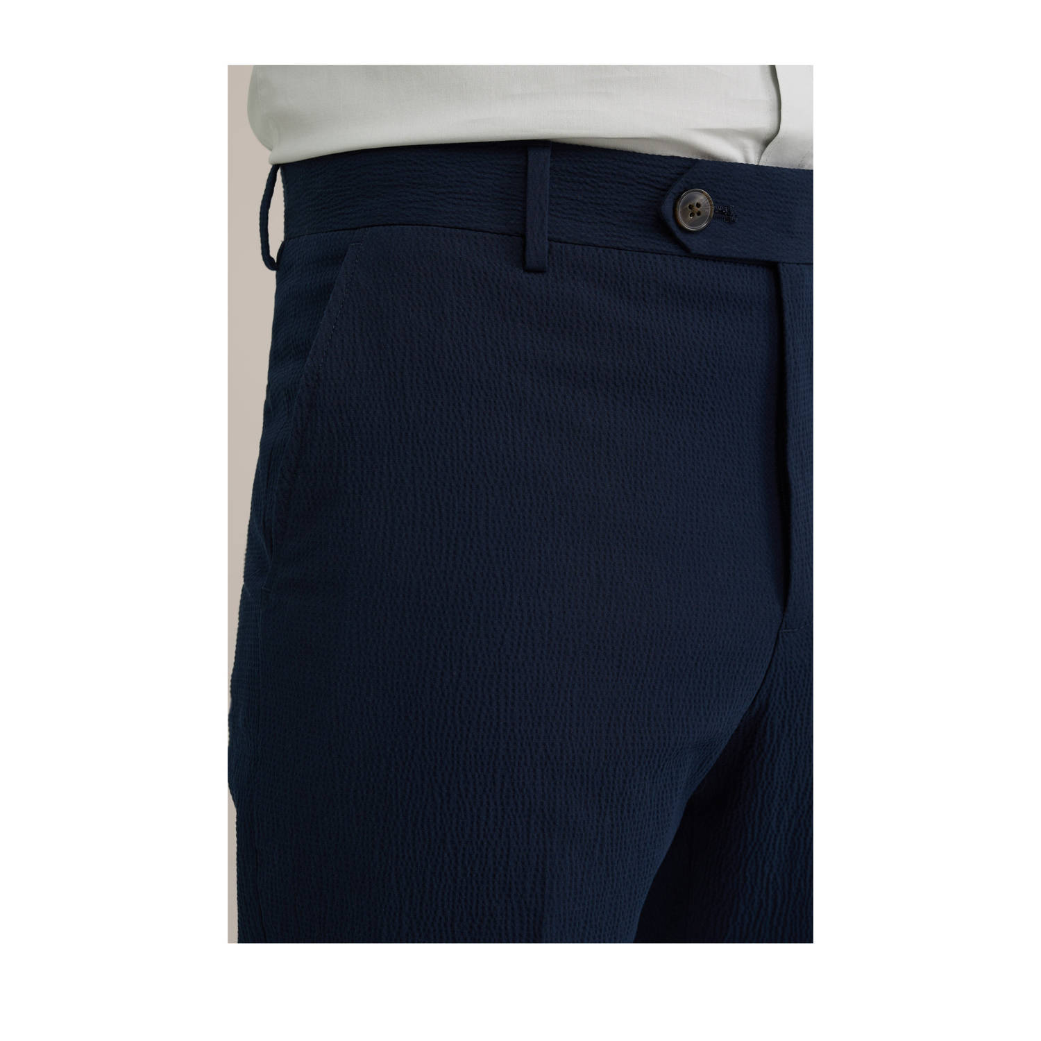 WE Fashion slim pantalon donkerblauw