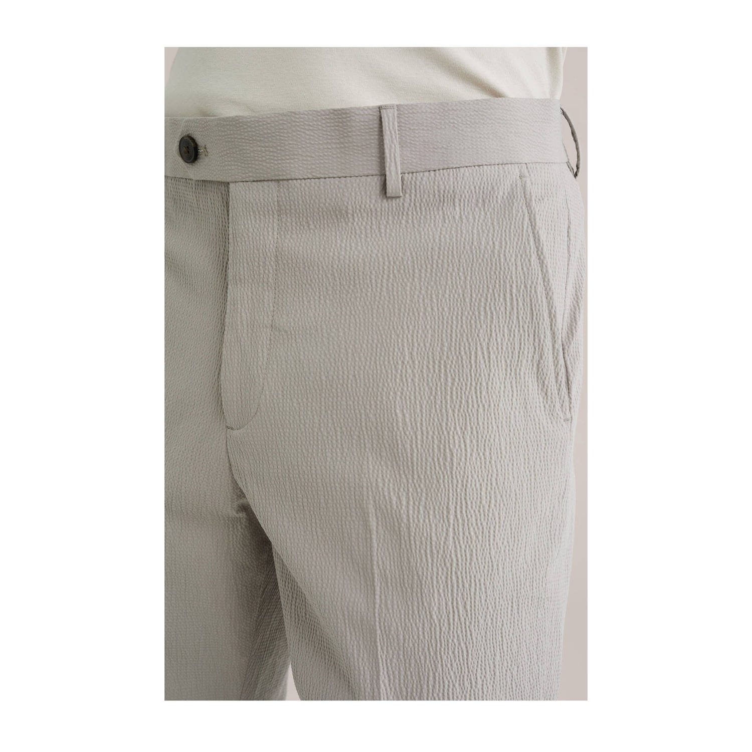 WE Fashion slim pantalon lichtgrijs