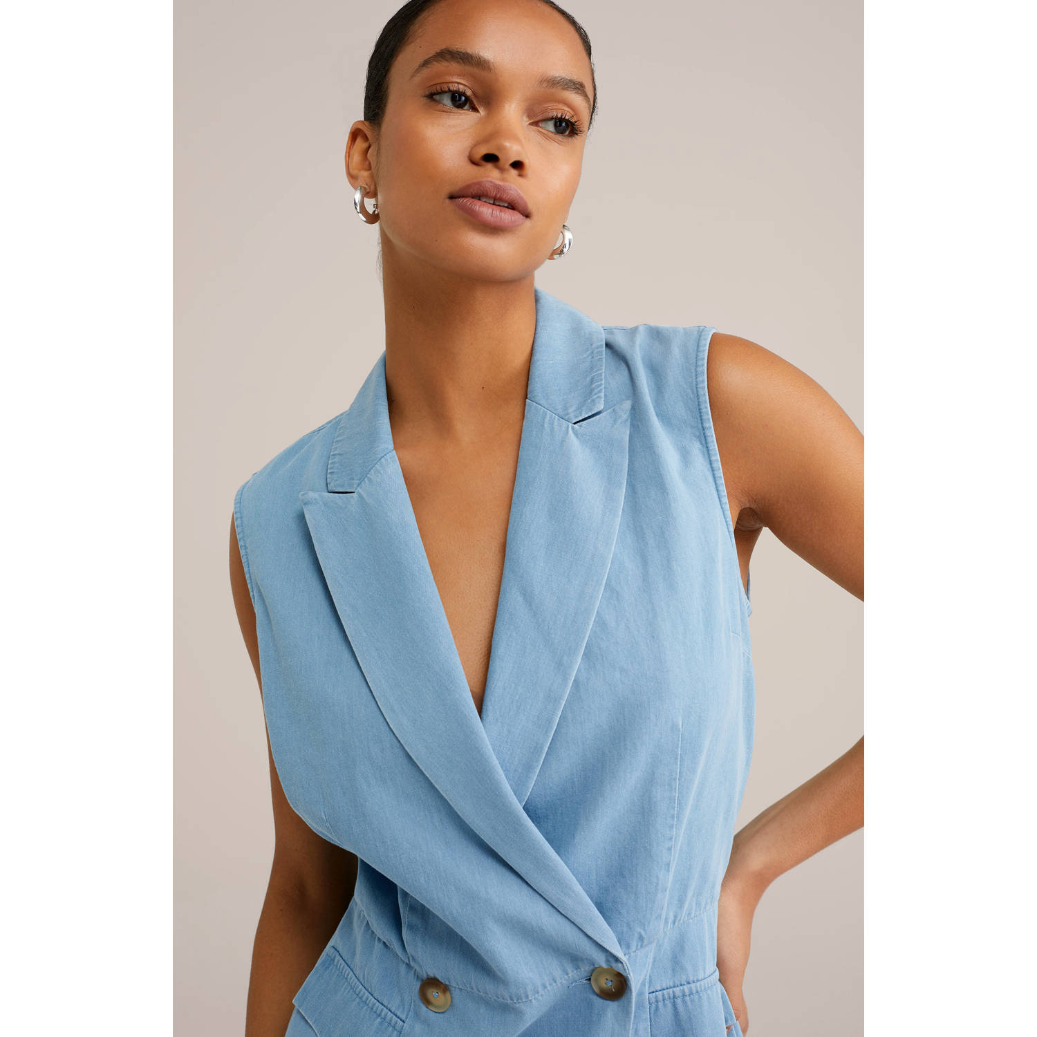 WE Fashion Blue Ridge rechtvallend light blue denim
