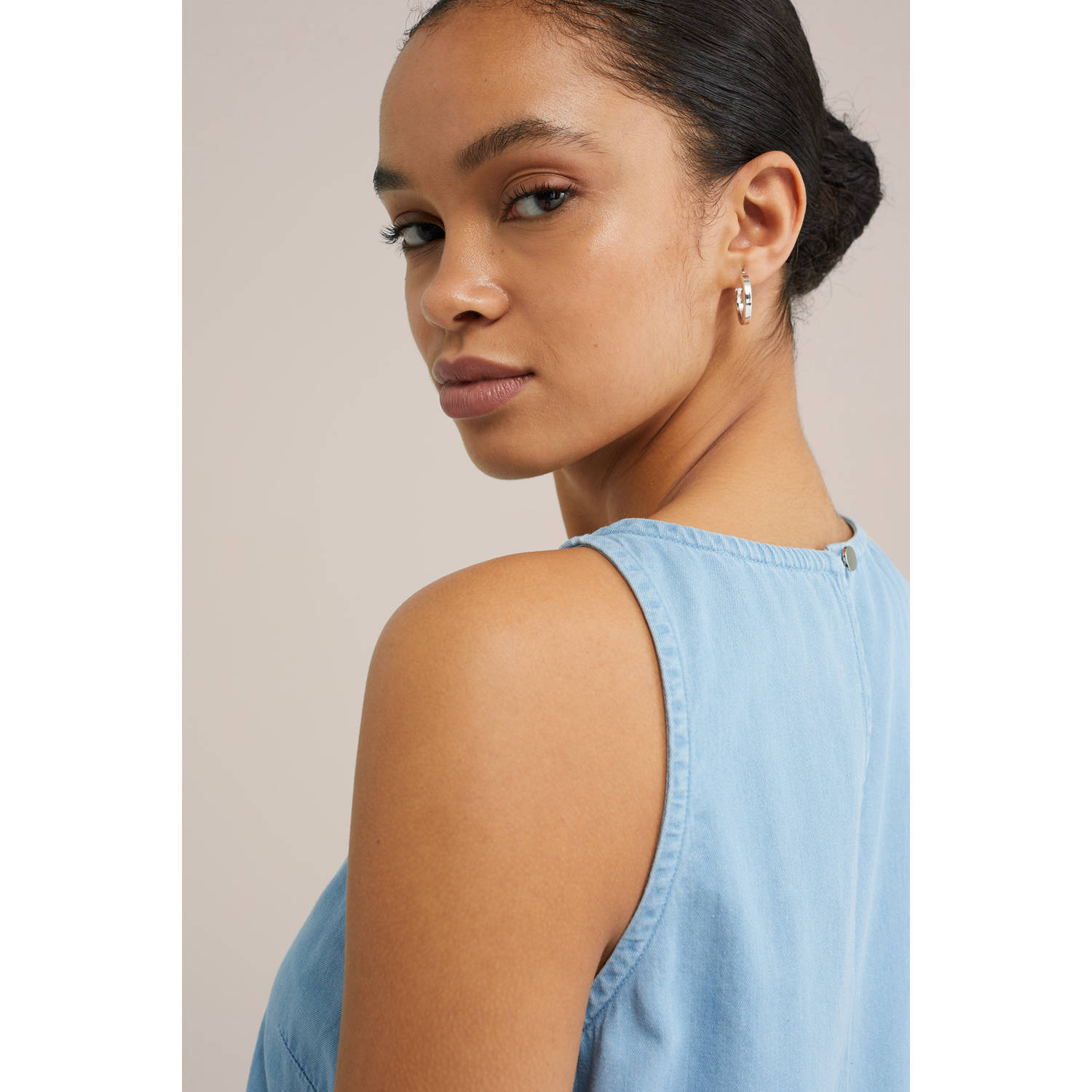 WE Fashion Blue Ridge spijkerjurk light blue denim