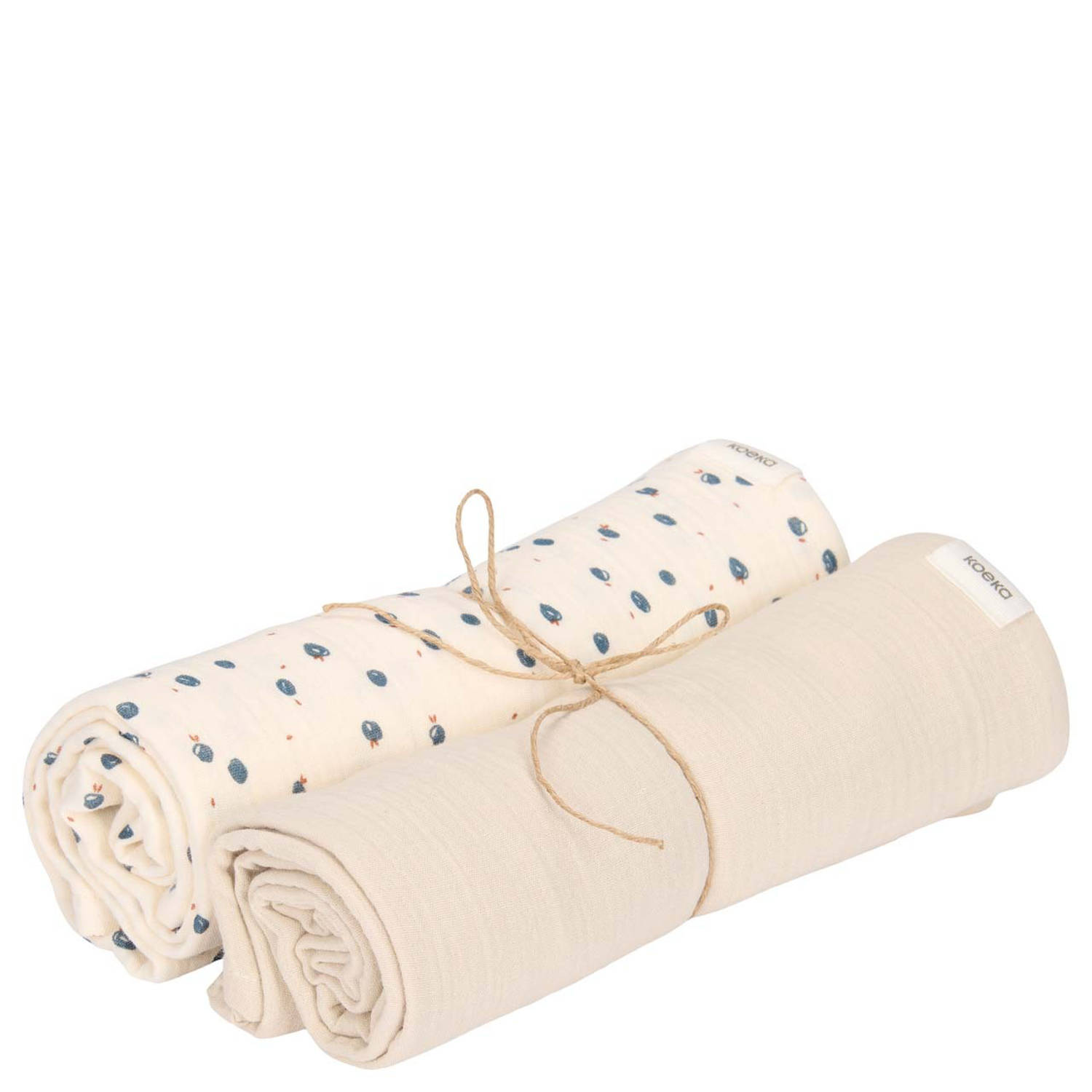 Koeka hydrofiele doek Lugo set van 2 offwhite blauw